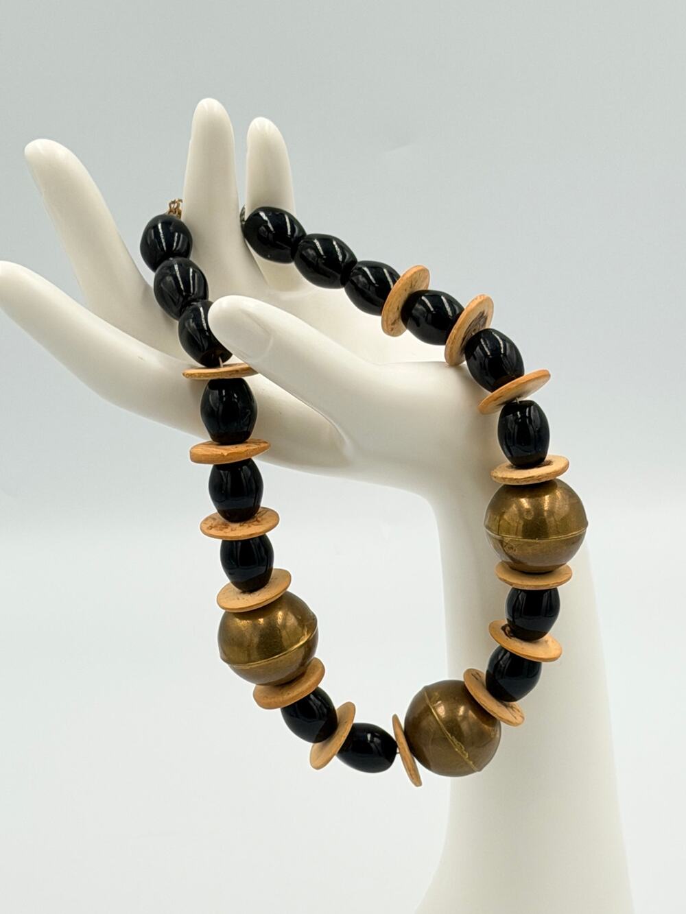 Patricia Nash BoHo Chunky Eclectic Mix-media Brass & Nut Beads